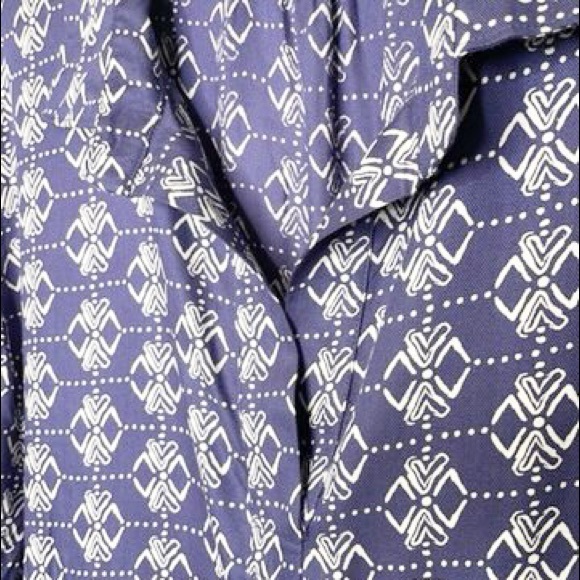 Anthro - Rock Flower Paper Blue/White Tunic (M) - Picture 3 of 9